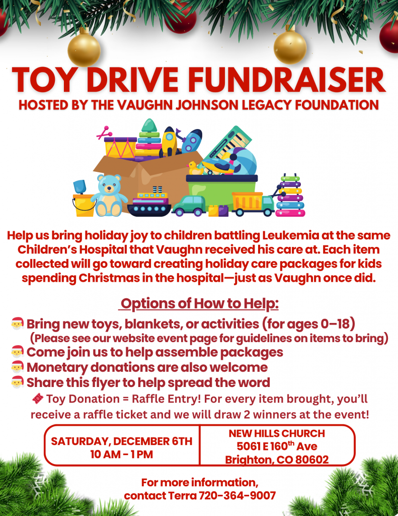 red modern toy drive flyer
